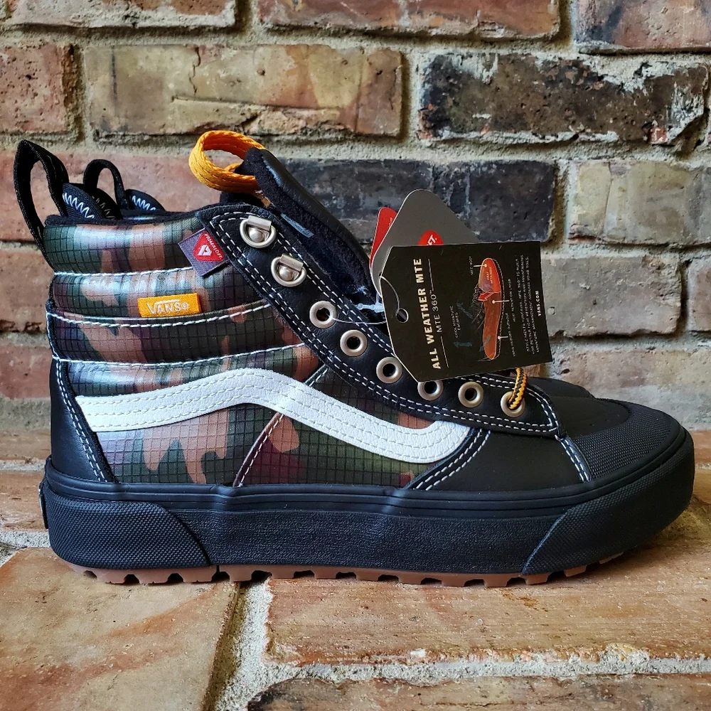 Vans Black and Camouflage High-Top Sneakers - Picture 3 of 12